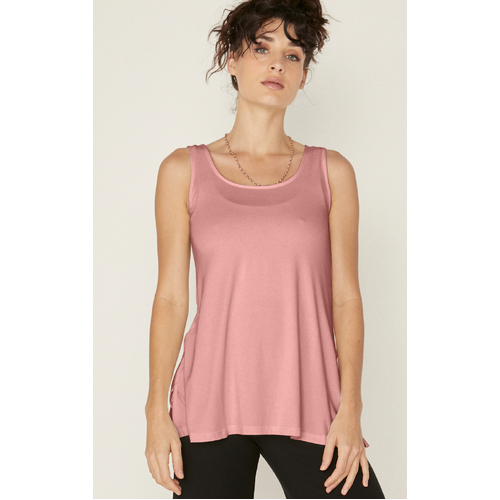 Bamboo A-Line Singlet - Pink Clay